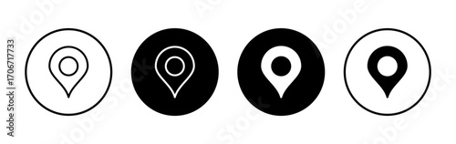 Pin icon symbol for apps and websites. Location sign and symbol. destination icon. map pin