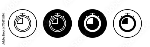 Stopwatch icon symbol for apps and websites. Timer sign and symbol. Countdown icon. Period of time