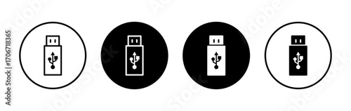 Usb icon symbol for apps and websites. usb charging. Flash disk sign and symbol. flash drive sign.