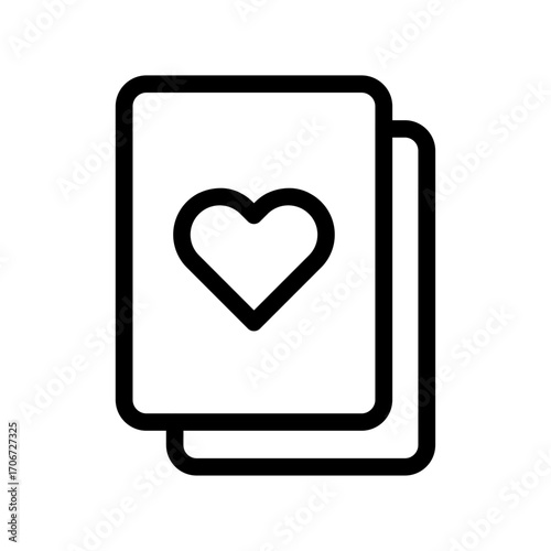 Card Deck Line Icon of Card Games Icon Set