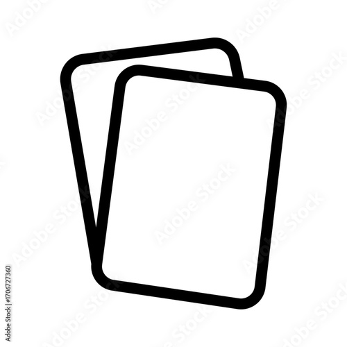 Face Down Cards Line Icon of Card Games Icon Set