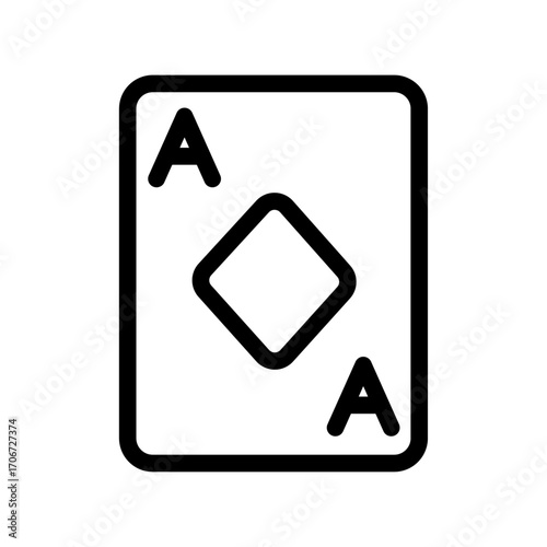 Winning Hand Line Icon of Card Games Icon Set