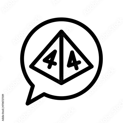 Dice Roll Chat Bubble Line Icon of Tabletop RPGs Icon Set