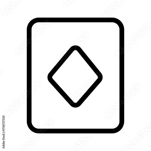 Single Card (Diamond Symbol) Line Icon of Collectable Card Games (CCGs) Icon Set