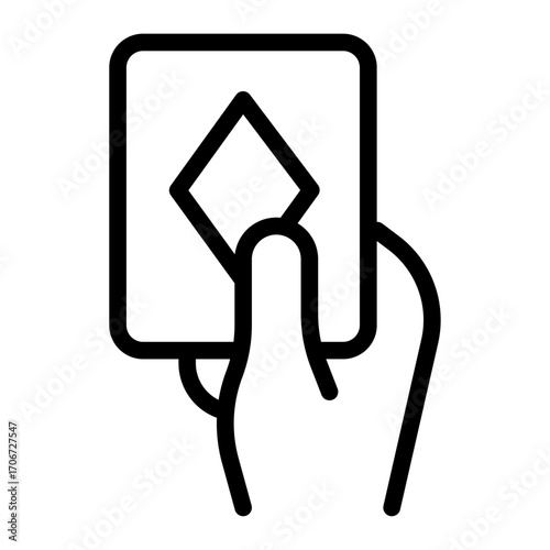 Card in Hand Line Icon of Collectable Card Games (CCGs) Icon Set