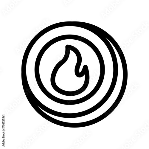 Fire Element Symbol Line Icon of Collectable Card Games (CCGs) Icon Set