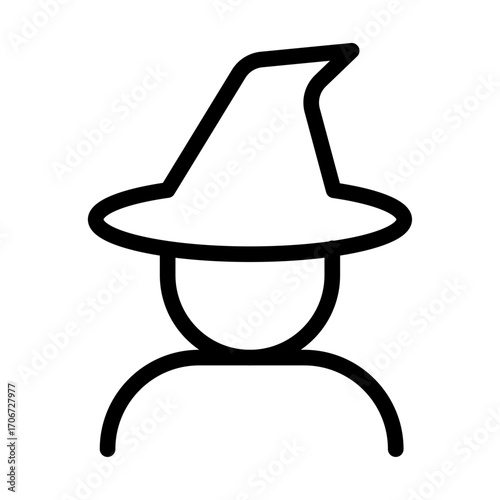 Mage Character Line Icon of Role-Playing Games (RPGs) Icon Set