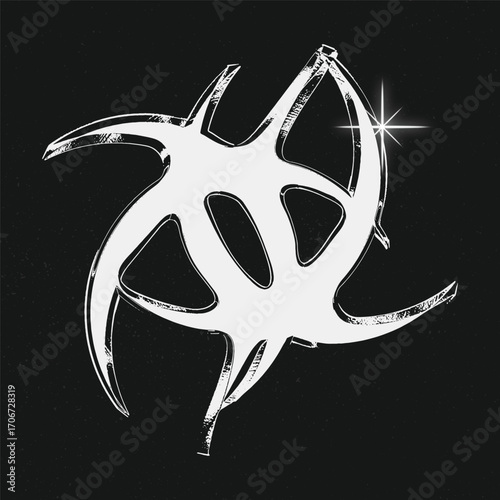 Liquid chrome y2k icons. neotribal y2k silver icon.