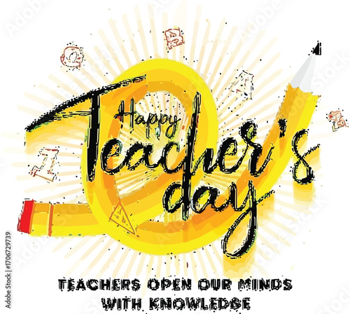 Celebrate amazing educators on Teachers Day with vibrant, inspiring graphic art honoring knowledge.