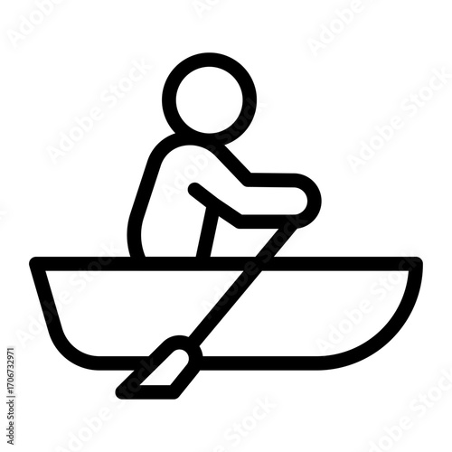 Rowing Grant Line Icon of Paralympic Sports Icon Set