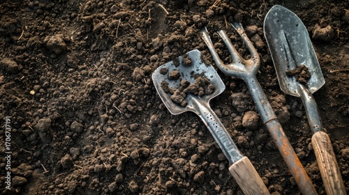 Garden Tools on Soil