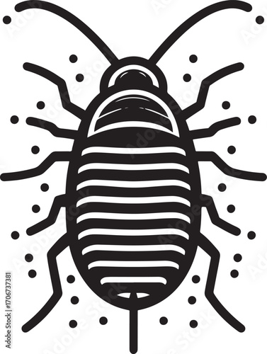 Cockroach icon, vector illustration, isolated on white background