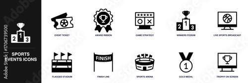 Sports Events Line Icon Set
