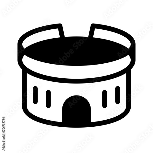 Olympic Arena Line Icon of Stadium & Arena Icon Set