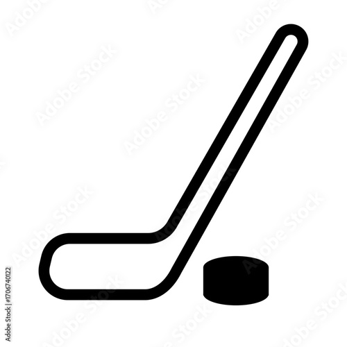 Hockey Stick & Puck Line Icon of Professional Sports Icon Set