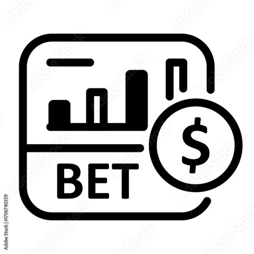 Betting Analytics Line Icon of Sports Betting Icon Set
