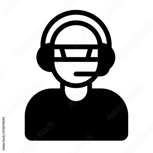 Sports Announcer Line Icon of Sports Broadcasting Icon Set