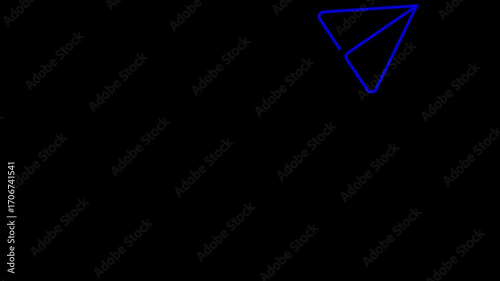 simple airplan icon animation video on black background. simple airplan icon animation video on black background.