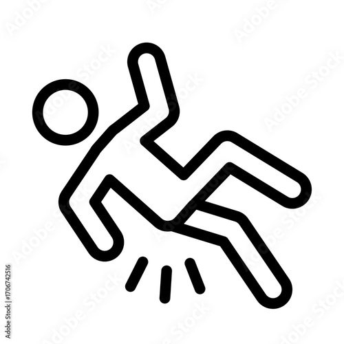 Back Injury Line Icon of Sports Injuries Icon Set