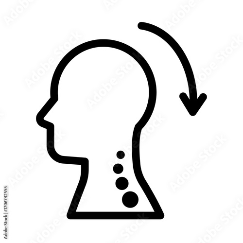 Neck Stretch Line Icon of Physical Therapy Icon Set