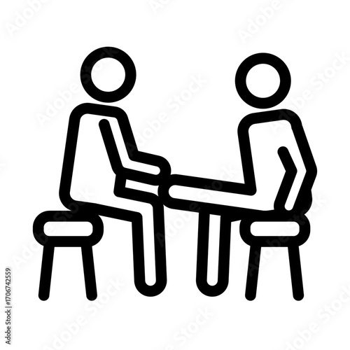 Seated Consultation Line Icon of Physical Therapy Icon Set