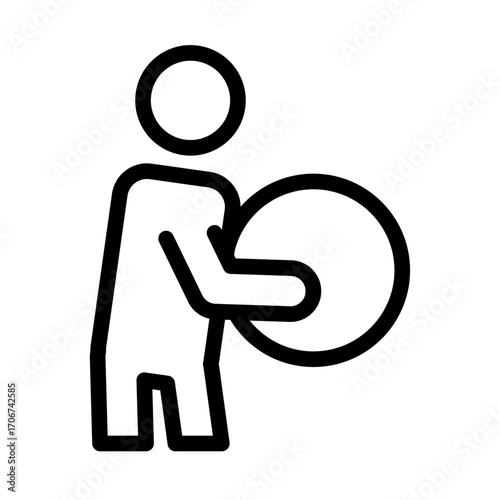 Ball Exercise Line Icon of Physical Therapy Icon Set