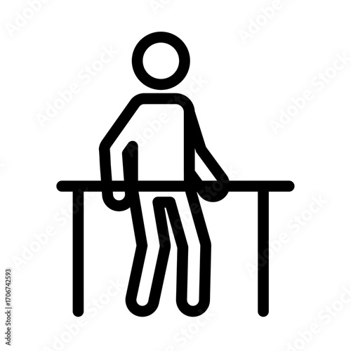 Desk Exercise Line Icon of Physical Therapy Icon Set