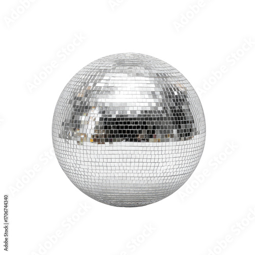 A shiny, round disco ball