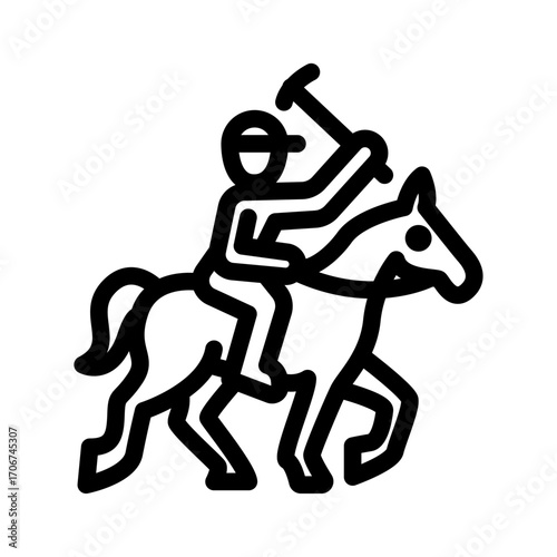 Endurance Riding Line Icon of Equestrian Sports Icon Set