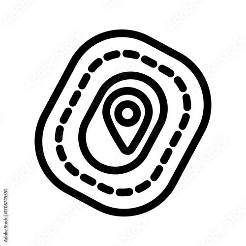 Race Track Location Line Icon of Racing Games Icon Set