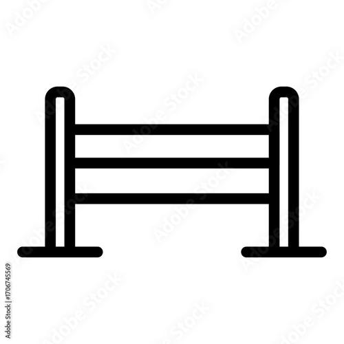 Jumping Obstacle Line Icon of Equestrian Sports Icon Set