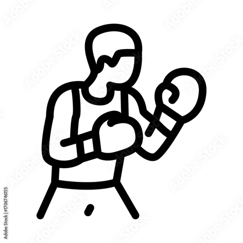 Boxing Line Icon of Individual Sports Icon Set