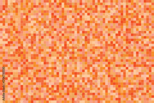 Orange gradient small squares arranged in seamless vector background, ideal for digital artwork, abstract decorations, textile prints, brochures, creative posters, and designs.