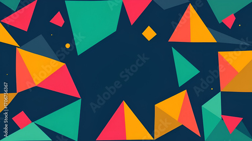 Memphis style geometric background playful design, abstract geometric background design template graphics, colorful geometric shape pattern