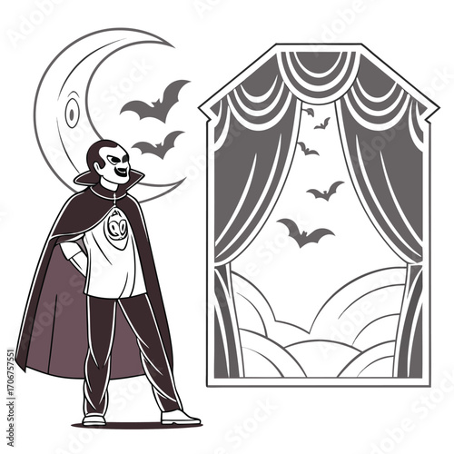 Theater Vampire with a Stage Mask