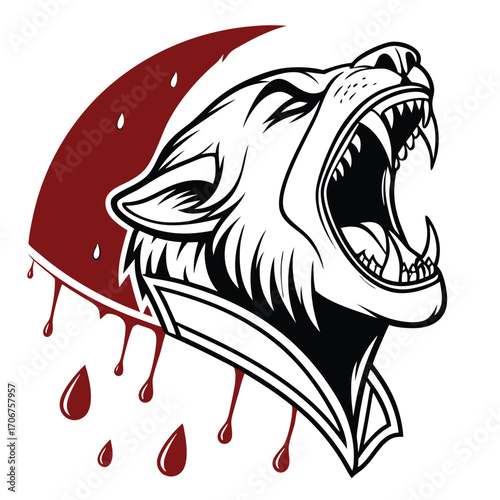 Vampire Fangs with Dripping Blood