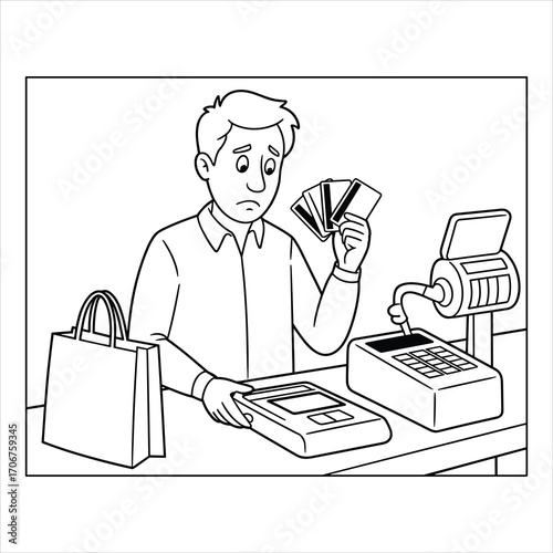 Credit Card Debt Stress Illustration