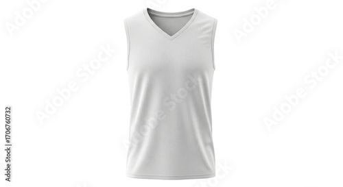 White Vneck Basketball Jersey Mockup