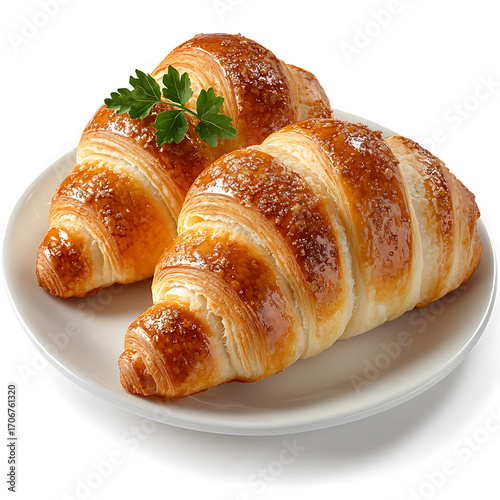 Delicious golden croissants bakery food photography indoor close-up culinary delight