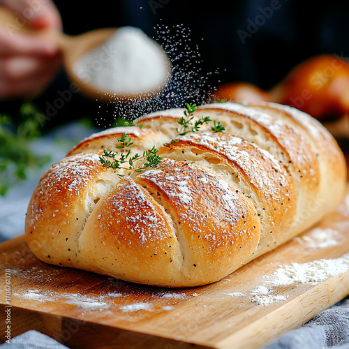 Artisan bread baking process home kitchen culinary photography cozy environment close-up view homemade goodness