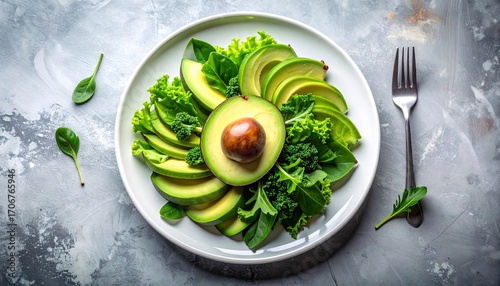Vibrant Healthy Avocado Salad with Fresh Greens