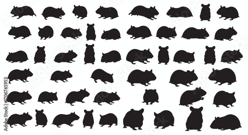 Adorable Hamster Silhouettes A Comprehensive Vector Illustration Collection for Design Projects