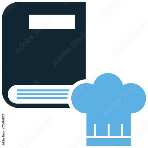 Recipe book icon vector. Perfect for cooking blogs, culinary websites, and kitchen themes. A simple, clear symbol representing a collection of recipes.