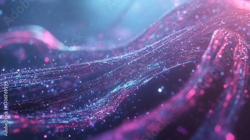 Abstract pink blue interwoven lines