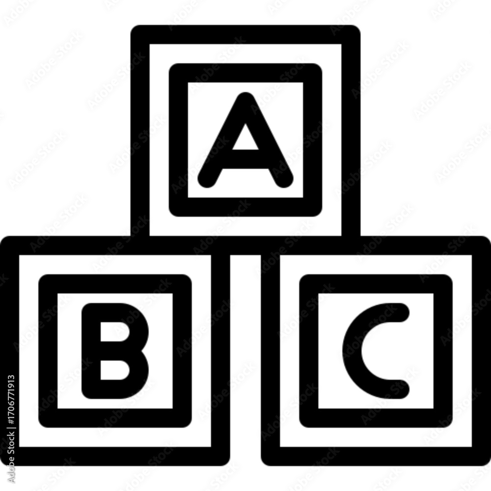 Fototapeta premium Block Building Icon