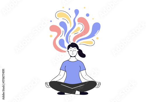 Mindfulness meditation brings clarity and inner peace feeling relaxed