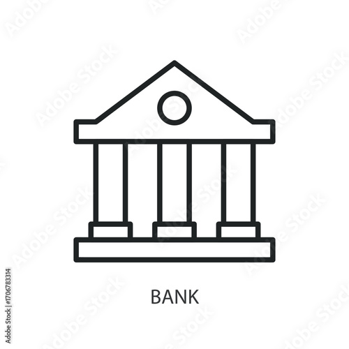 Bank thin line vector icons.