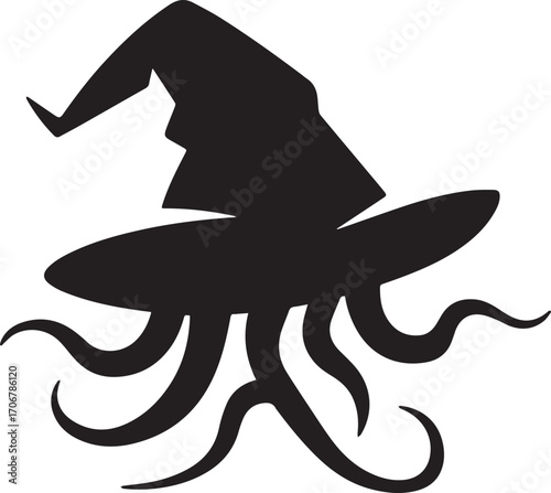  Vector Illustration of a Wizard Head Silhouette