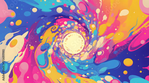 flat vector comic style abstract background colorful swirling effect