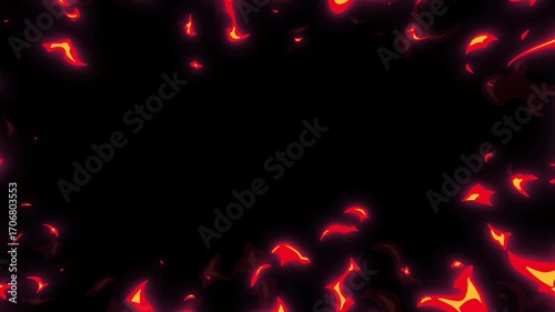 Abstract Cartoon Fire Border – Dynamic Flame Frame